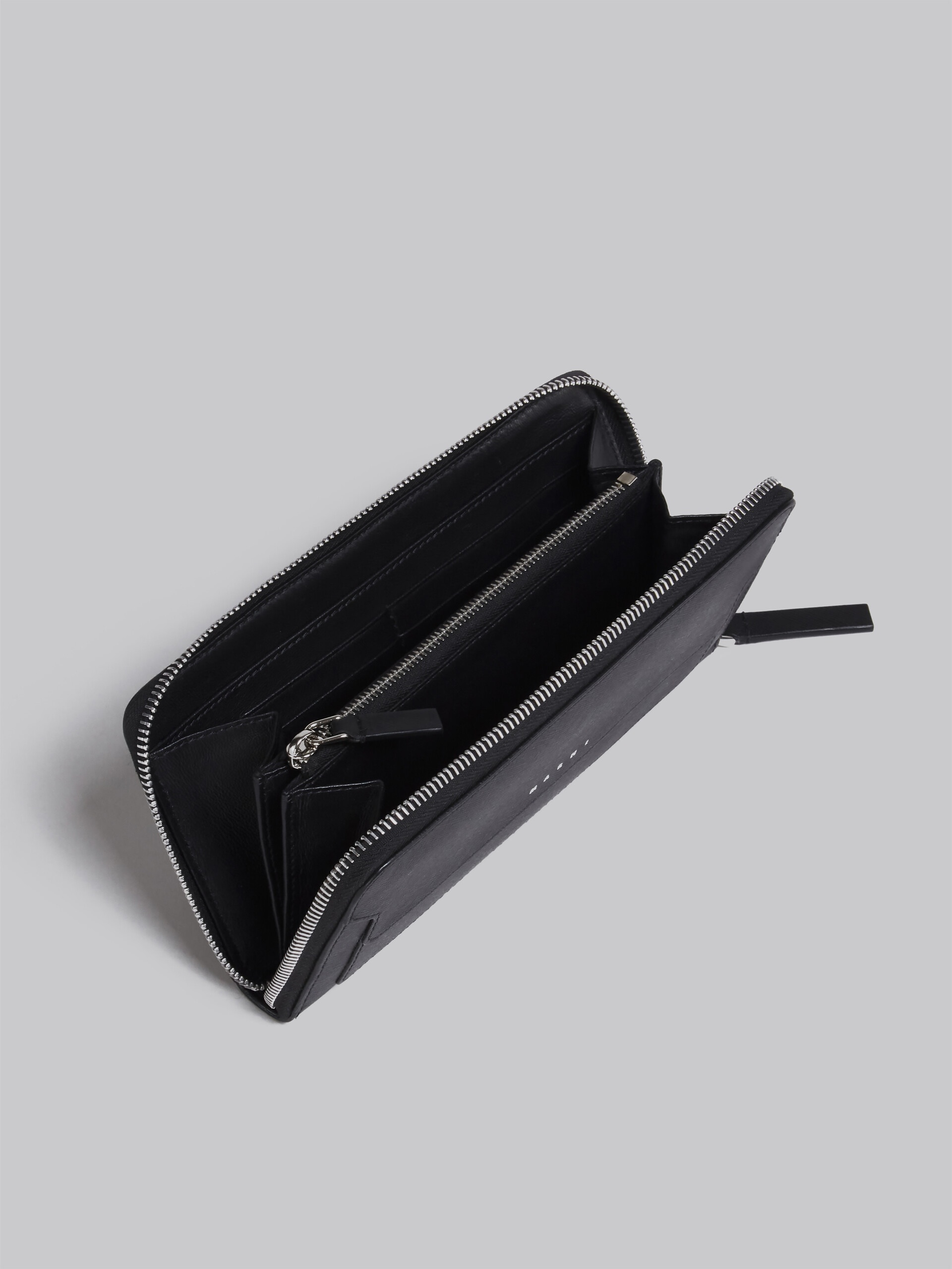 BLACK SAFFIANO LEATHER ZIP-AROUND WALLET - 2