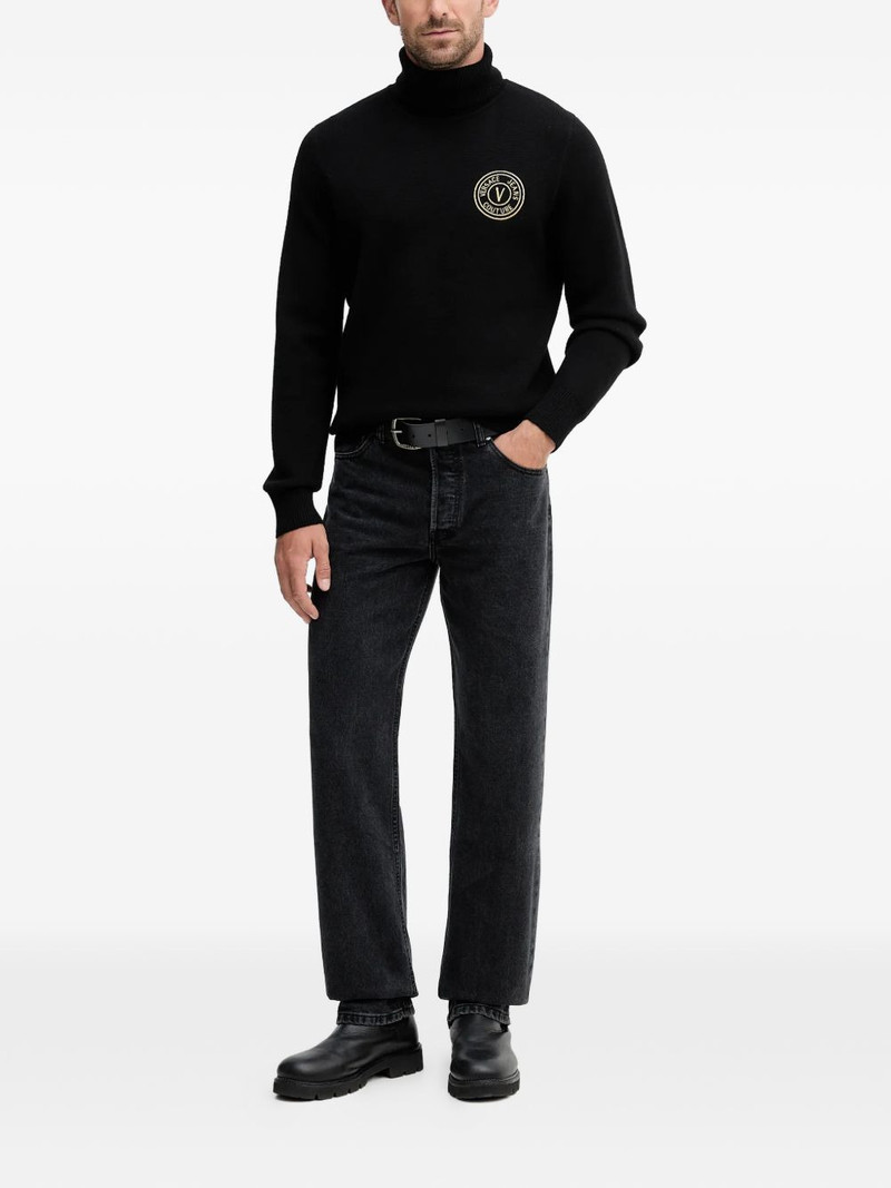 VERSACE JEANS COUTURE logo-embroidered roll-neck sweater outlook