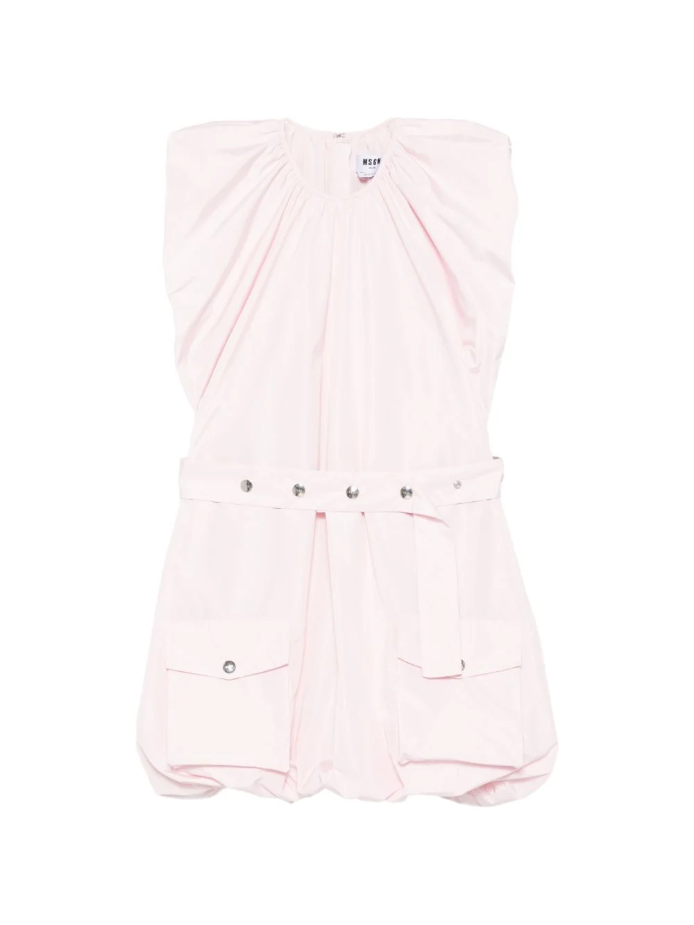 pocket belted mini dress - 1