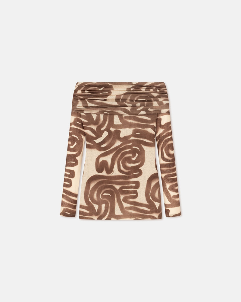 Off-The-Shoulder Mesh-Jersey Top 1