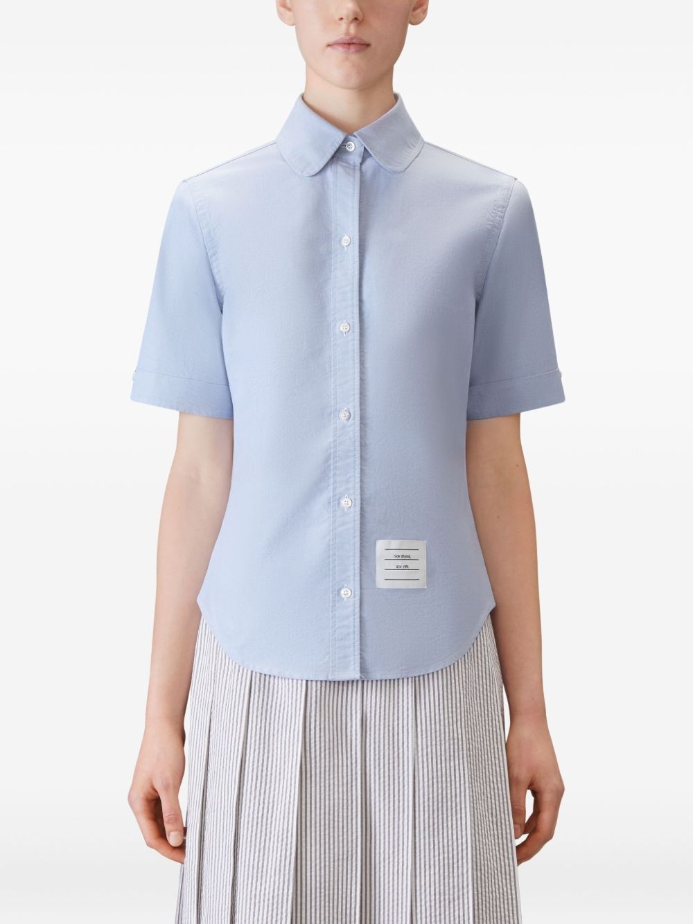 round-collar short-sleeve shirt - 4