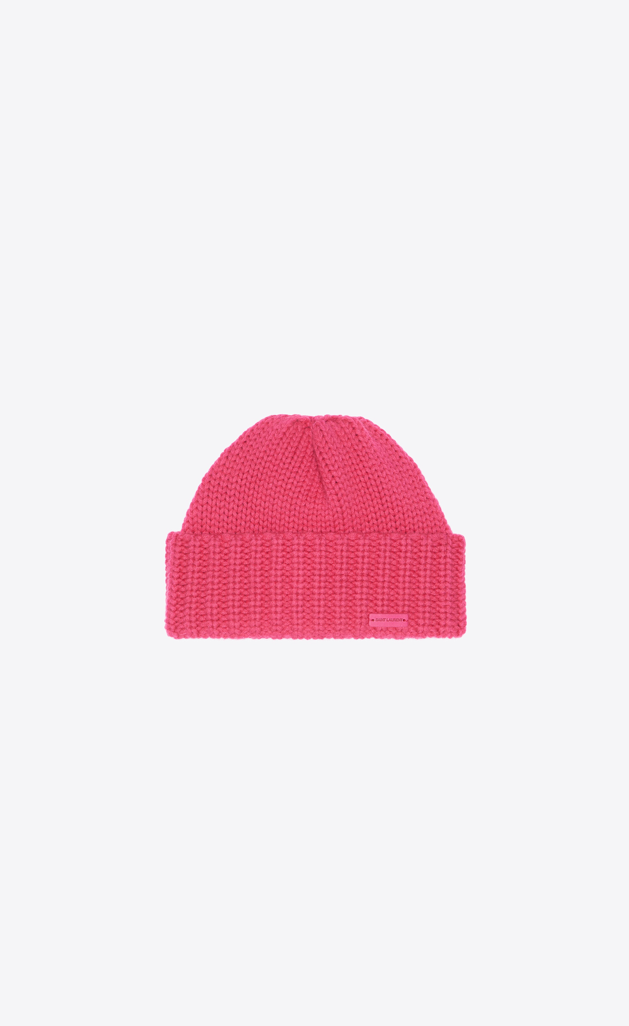 knitted cuff beanie in cashmere - 1