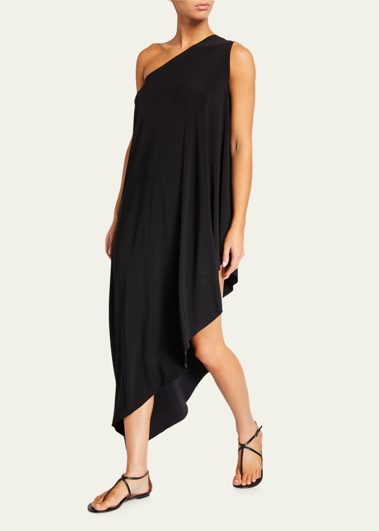 One-Shoulder Diagonal Tunic Coverup - 1
