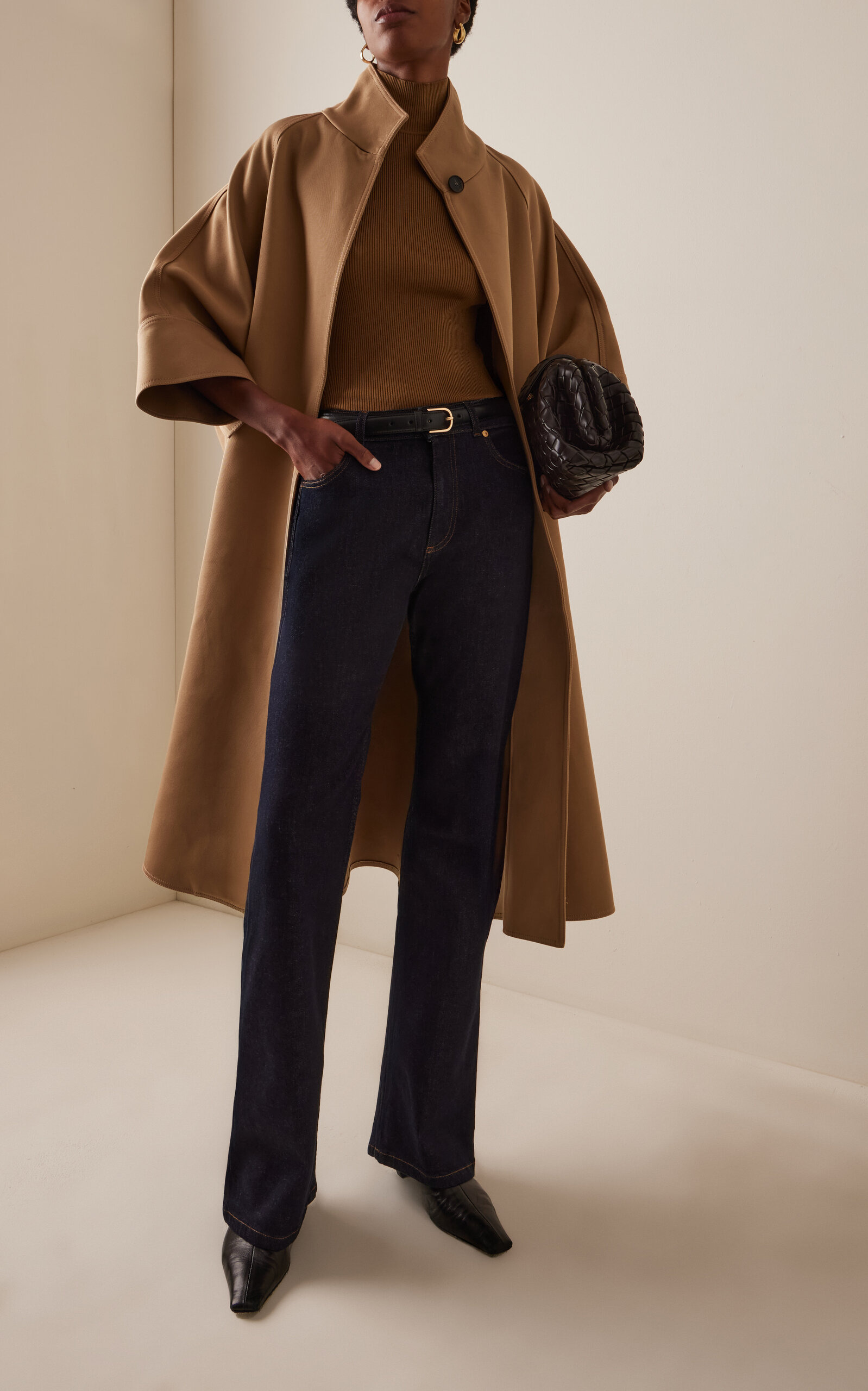 Nat Cotton Long Oversized Cape Coat brown - 2