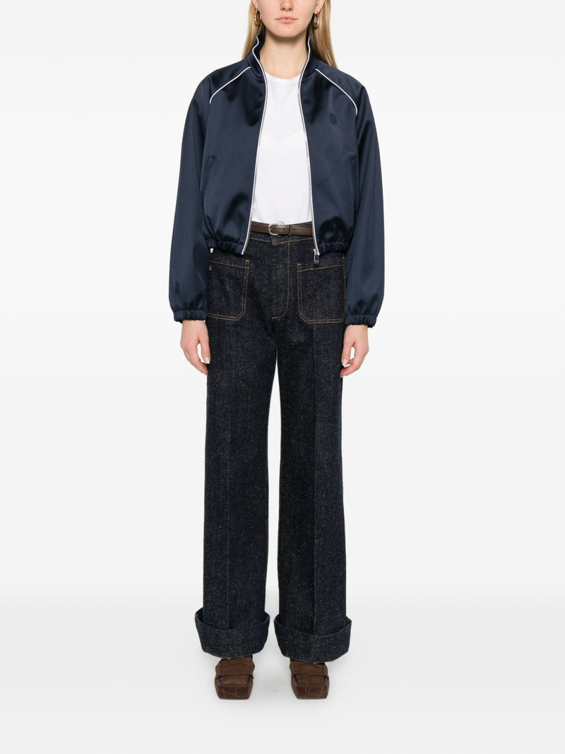 Sandro piped-trim zipped jacket outlook