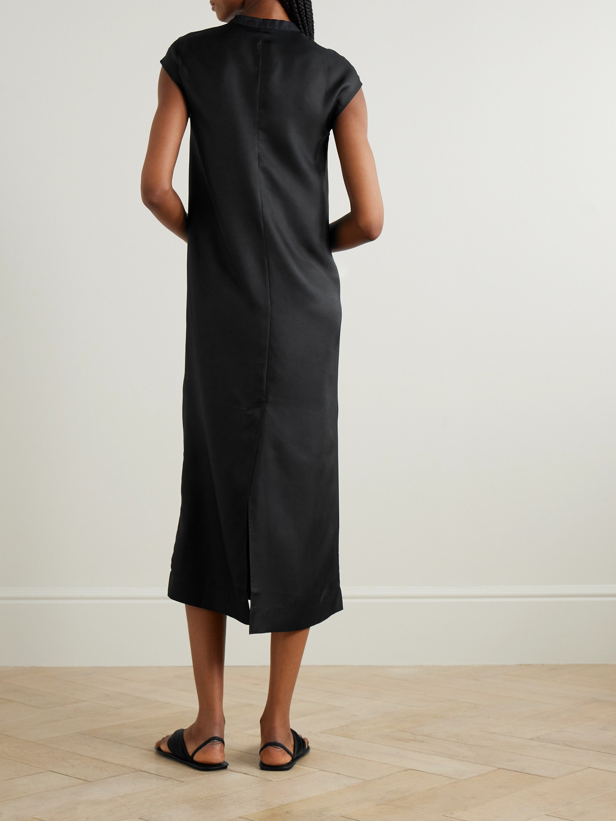 Demeter Lace-up Silk-twill Midi Dress - 3