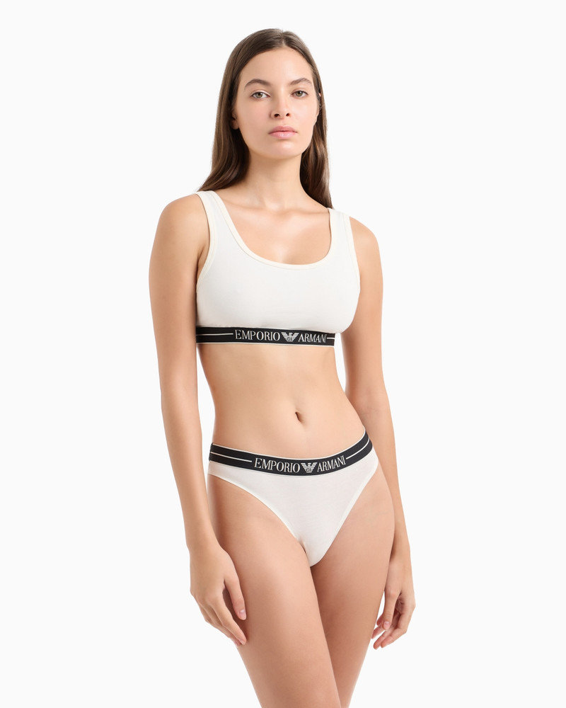 EMPORIO ARMANI TWO-PACK OF ASV ORGANIC-COTTON BRAZILIAN BRIEFS WITH LOGO WAISTBAND outlook