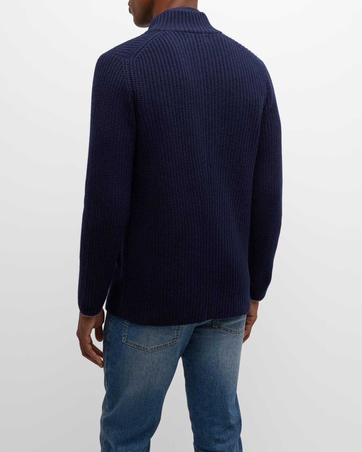 Men's Knit Double-Breasted Cardigan - 3