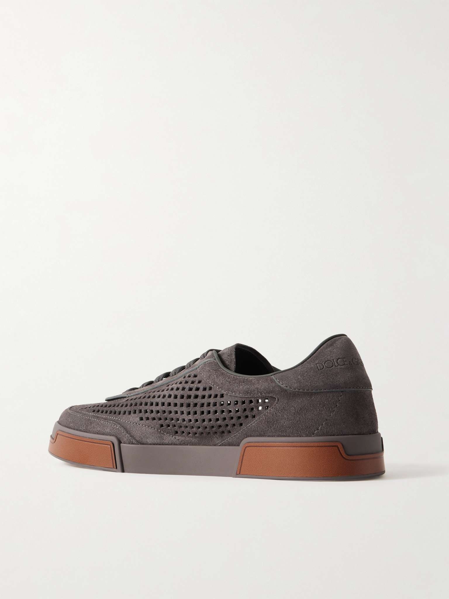 Portofino Yacht Perforated Distressed Suede Sneakers - 4