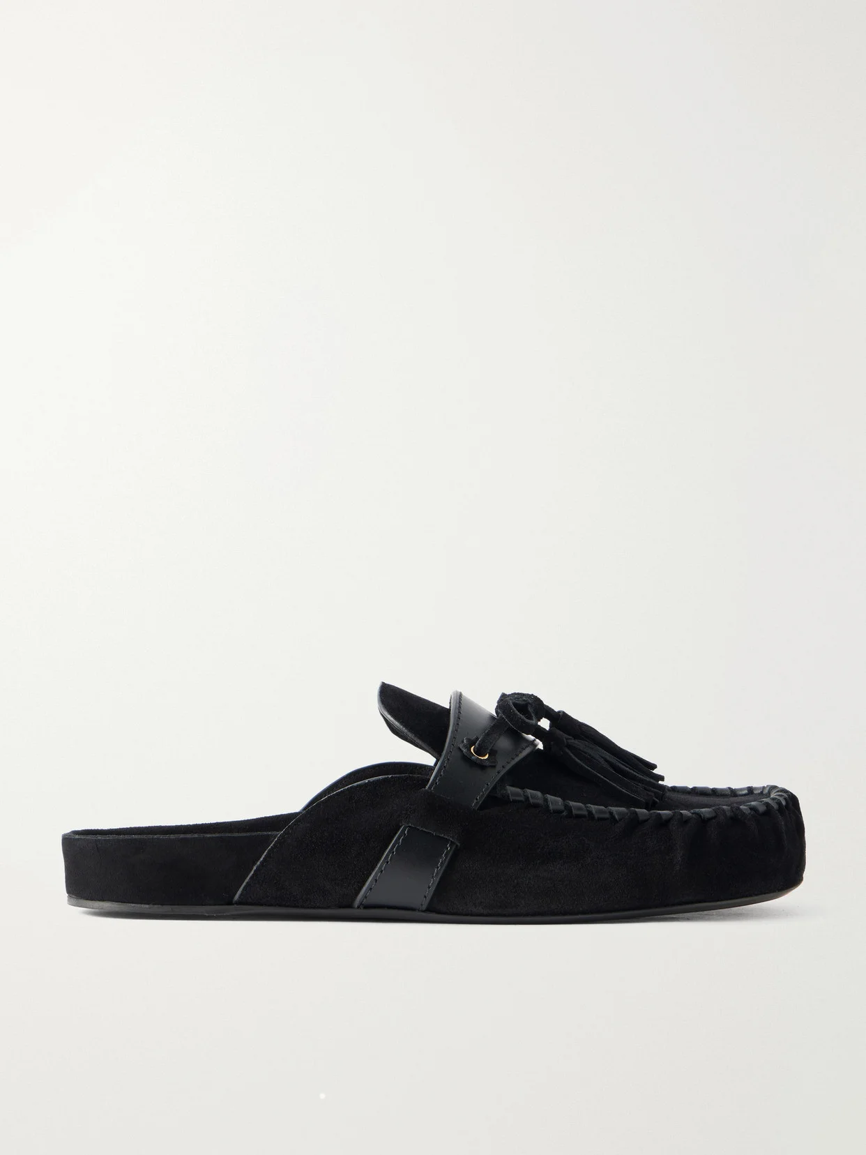 Malvin Leather-trimmed Suede Mules - 1