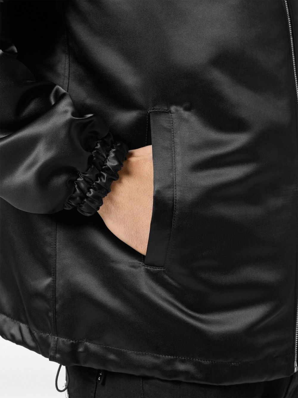logo-appliquÃ© satin-finish windbreaker - 5