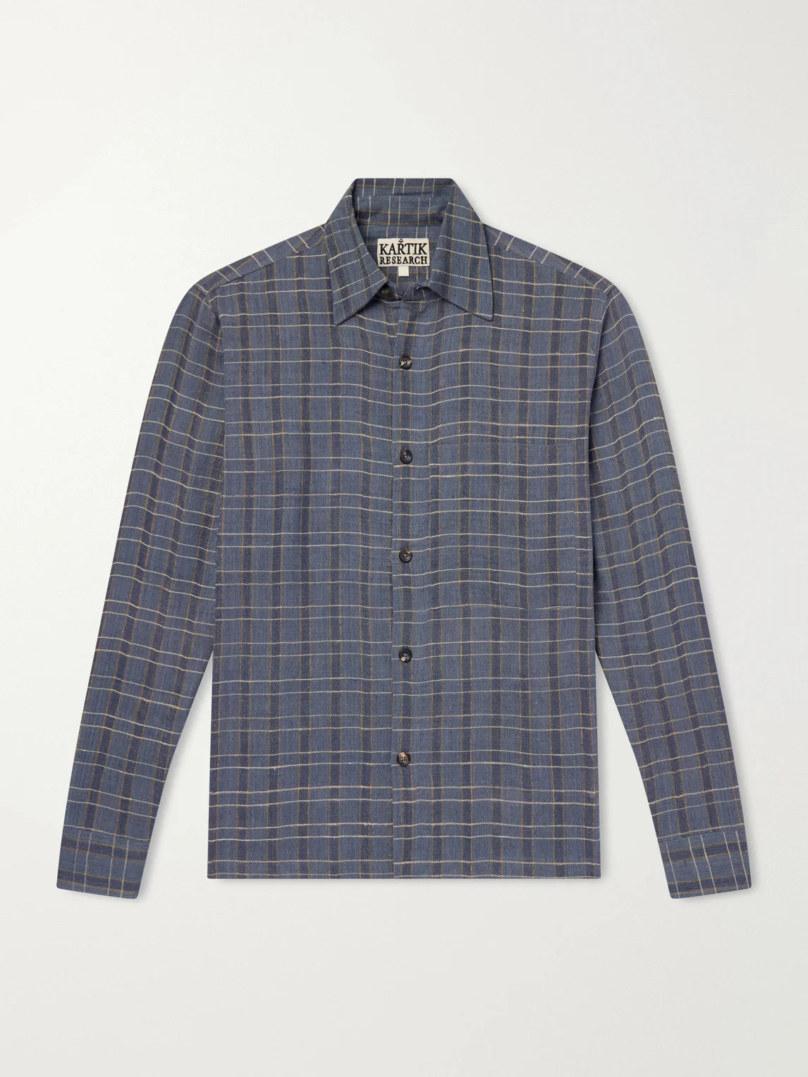 Checked Cotton and Silk-Blend Shirt - 1