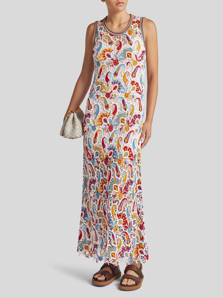 Etro PAISLEY MACRAMÉ LONG DRESS | REVERSIBLE