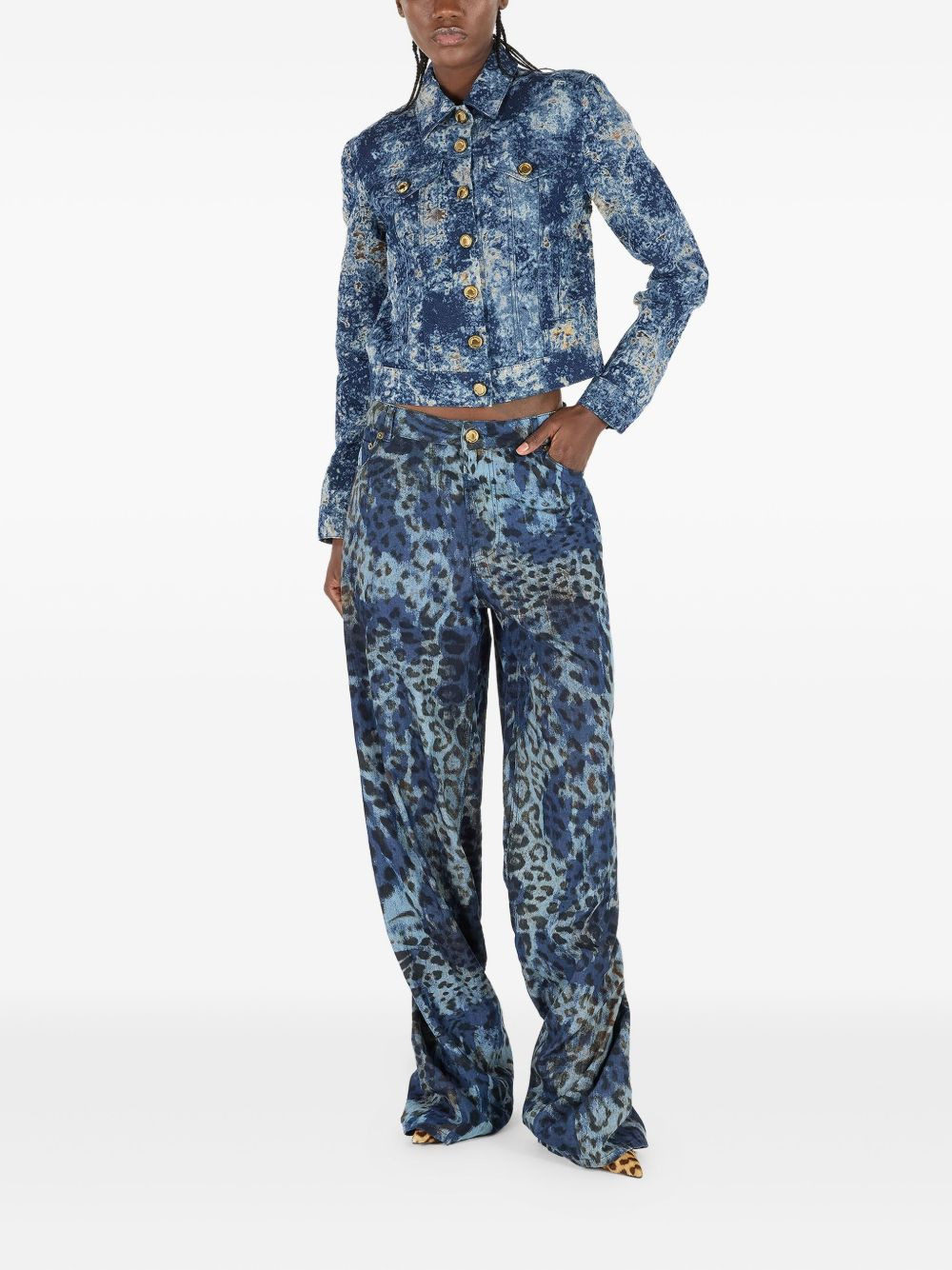 jaguar-print jeans - 2