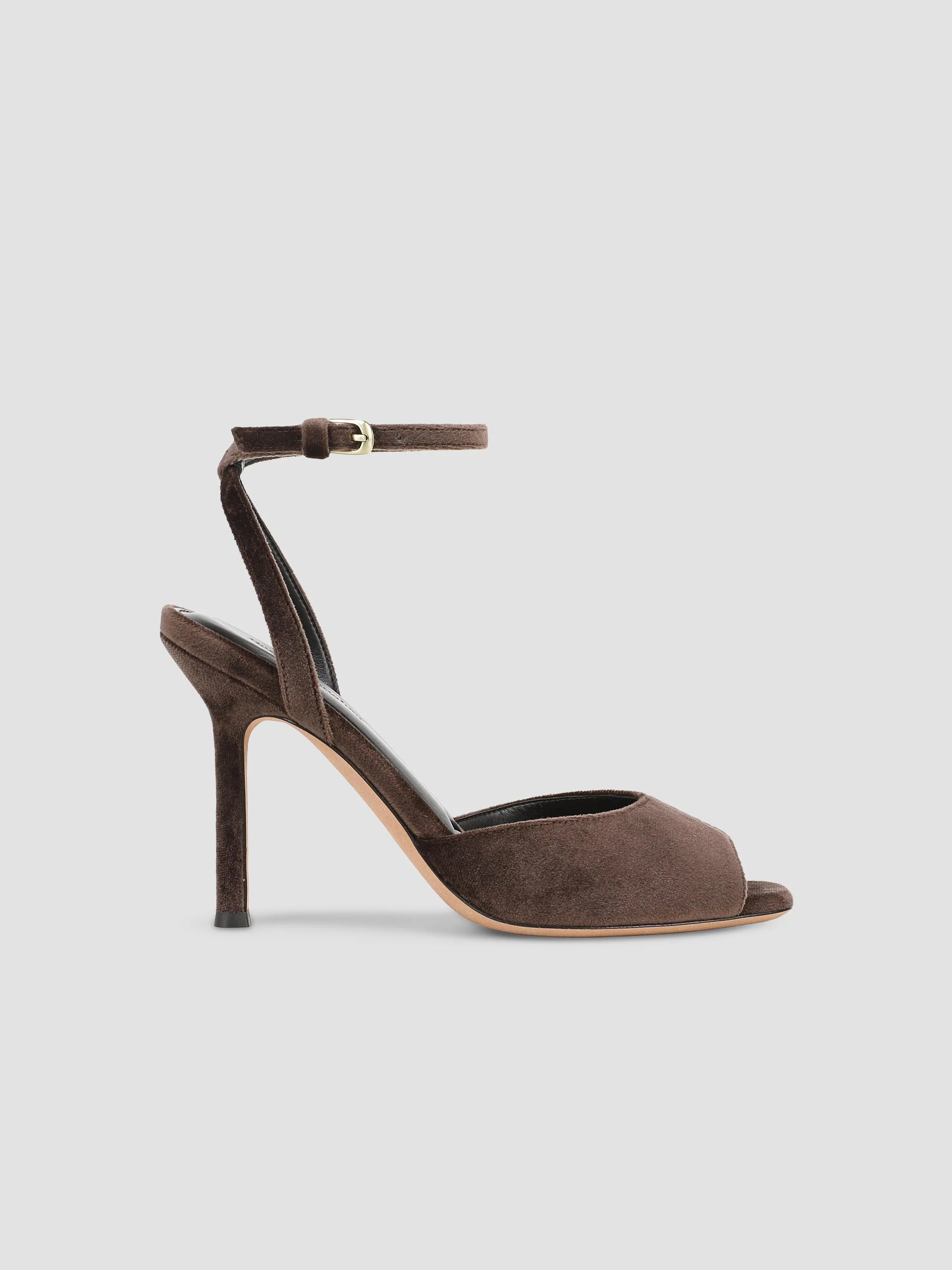 Women's Yasmine 95mm Velvet Sandals - Coffee Bean - 1