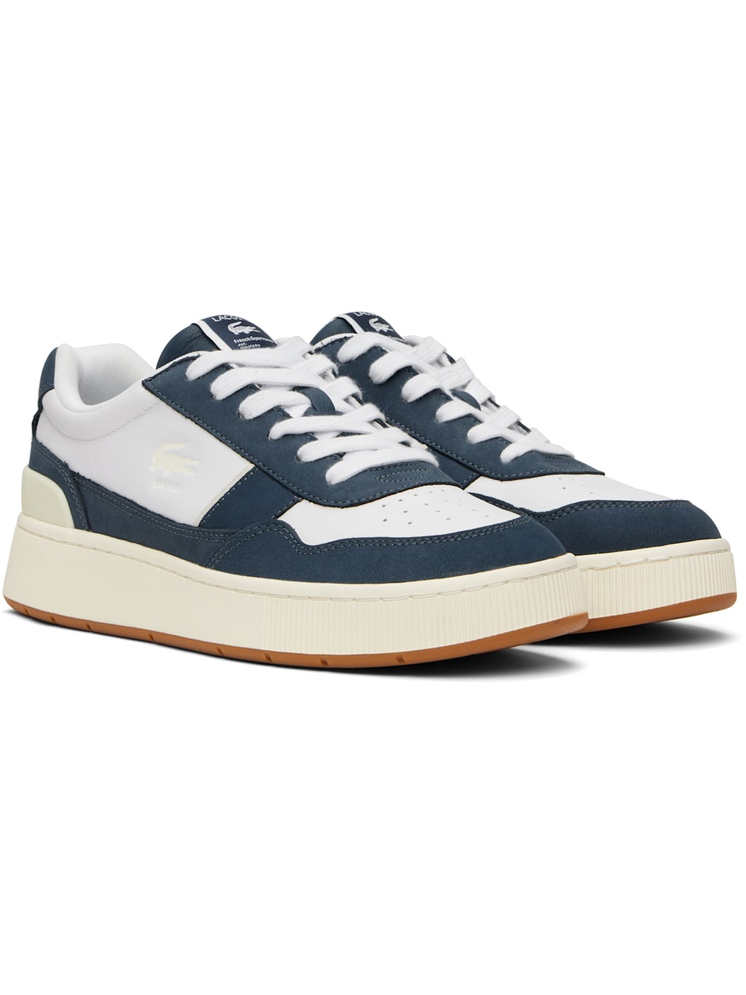 White & Navy Ace Clip Premium Sneakers - 4
