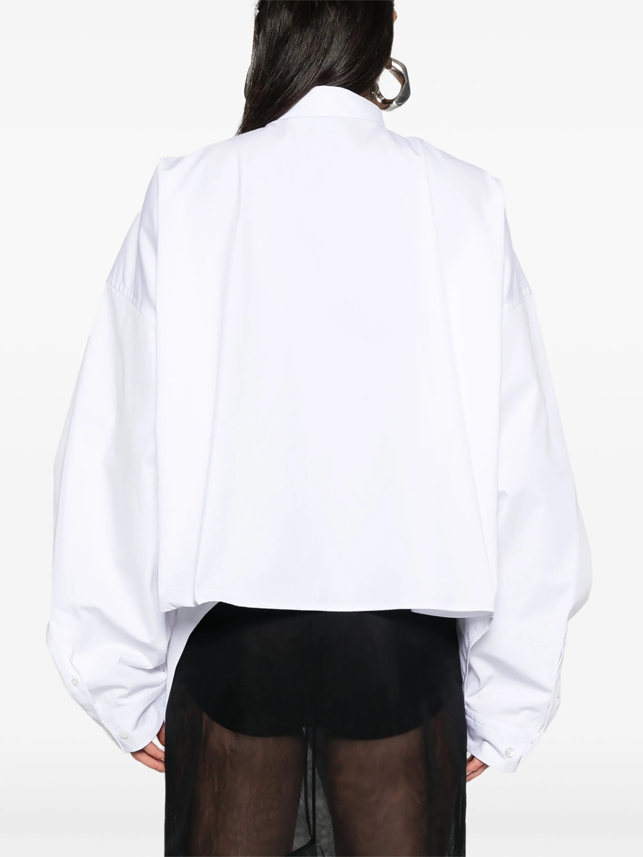 Asymmetric Poplin Shirt - 5