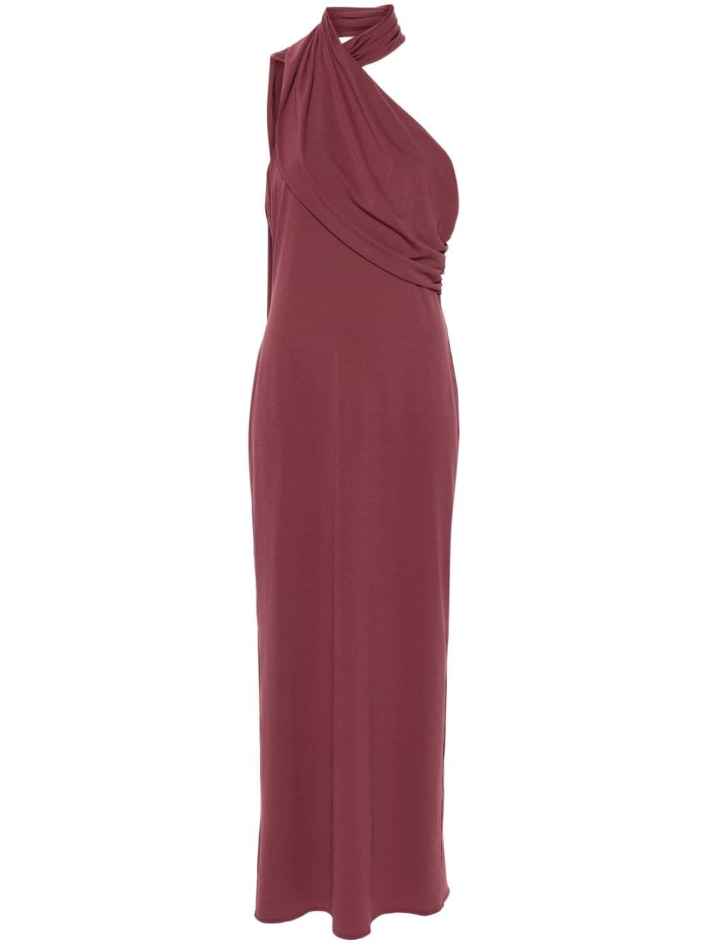 shawl-collar maxi dress - 1