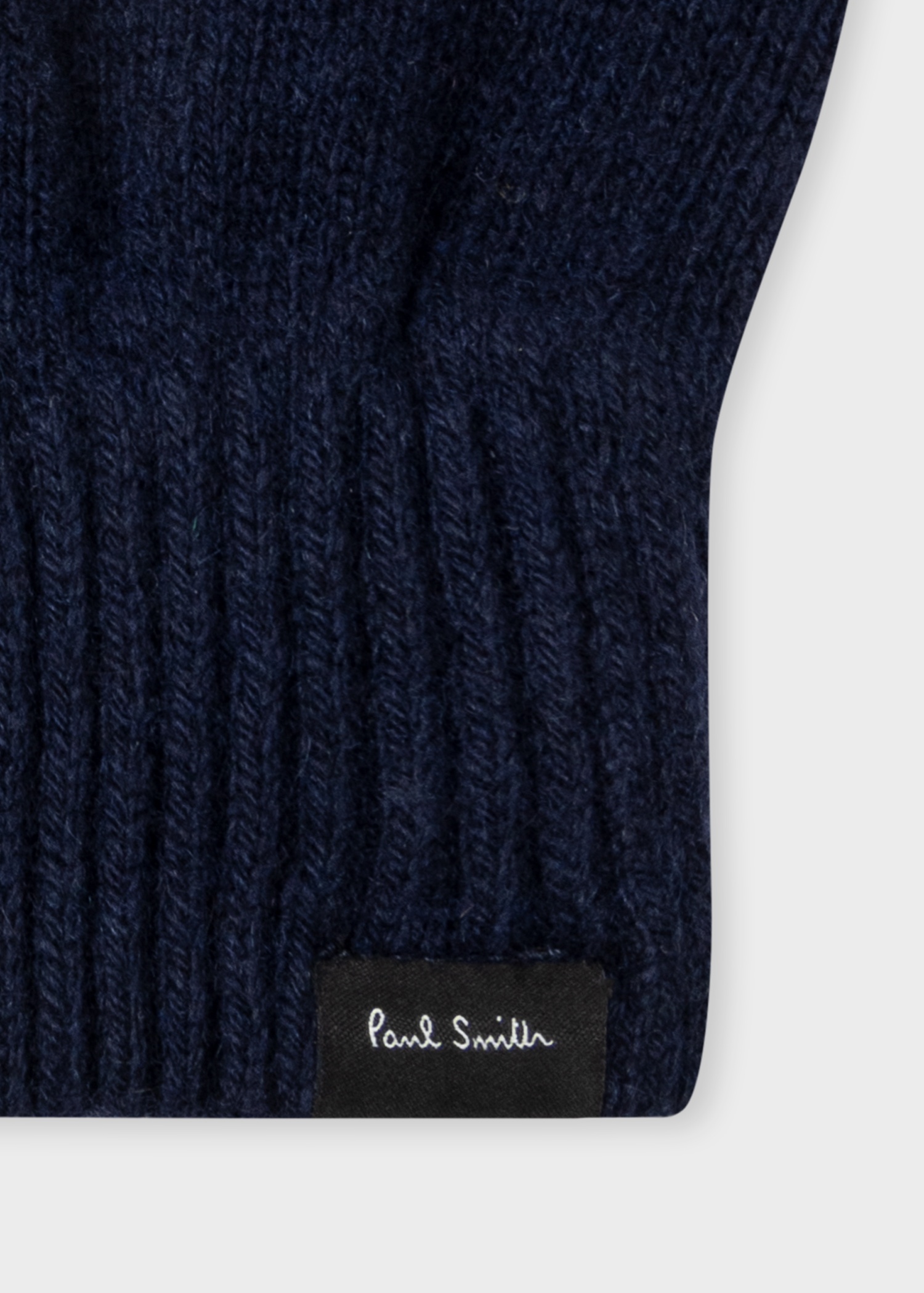 Dark Navy Cashmere-Blend Fingerless Gloves - 3