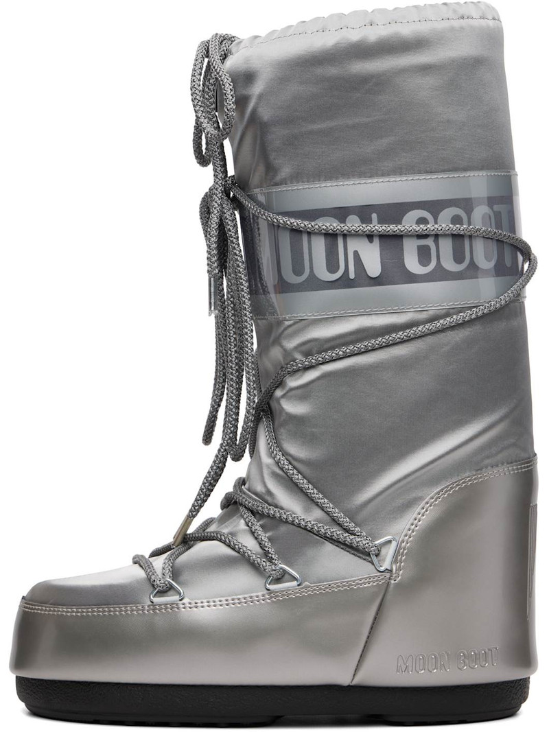 MOON BOOT Silver Icon Glance Satin Boots outlook