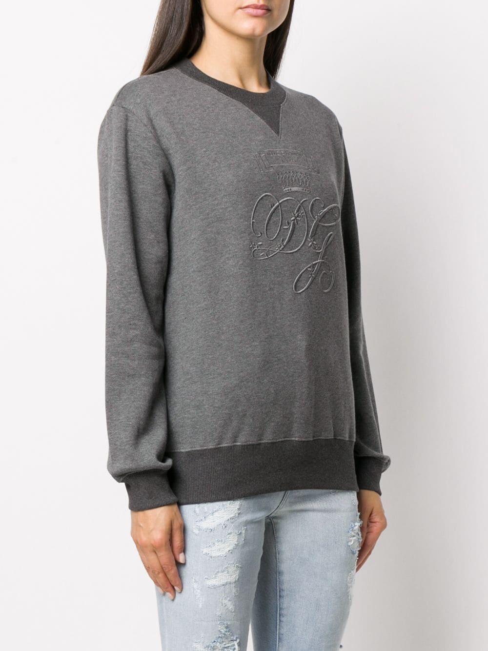 logo-embroidered long-sleeve sweatshirt - 3