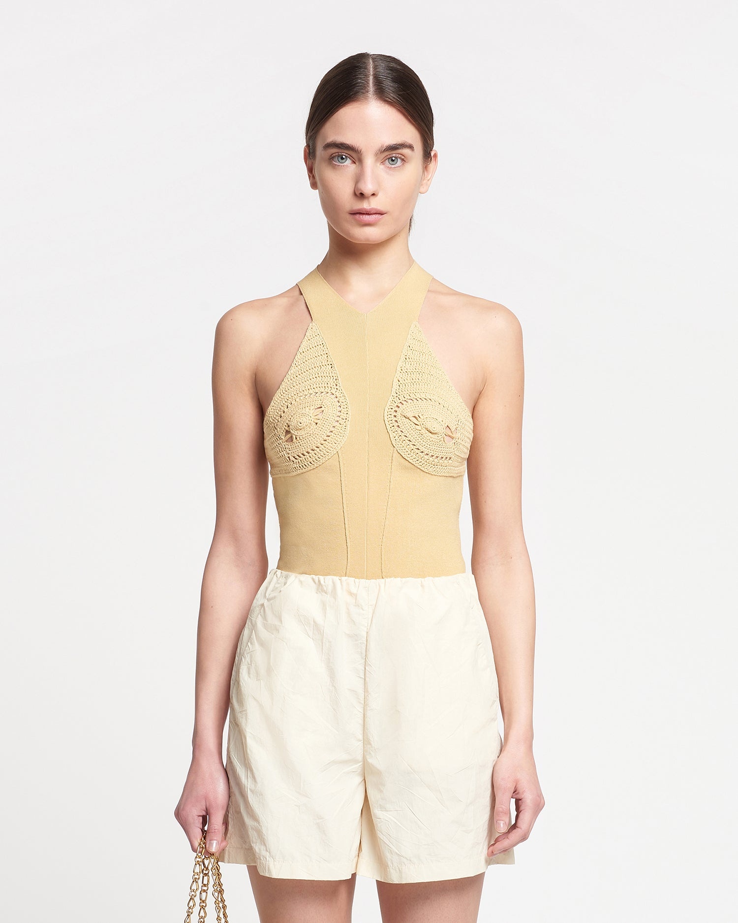 Crocheted Ribbed-Knit Top - 2