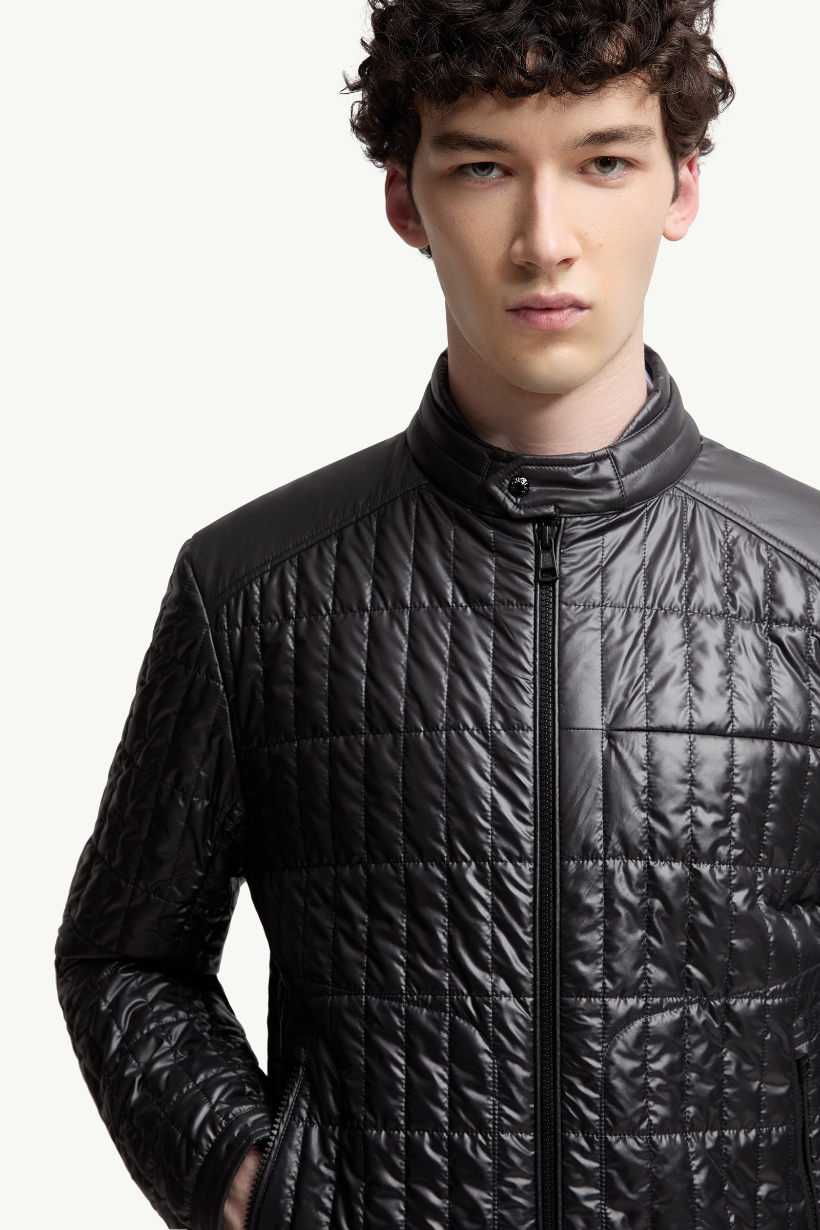 Lasne Vertical-Quilted Padded Biker Jacket - 6
