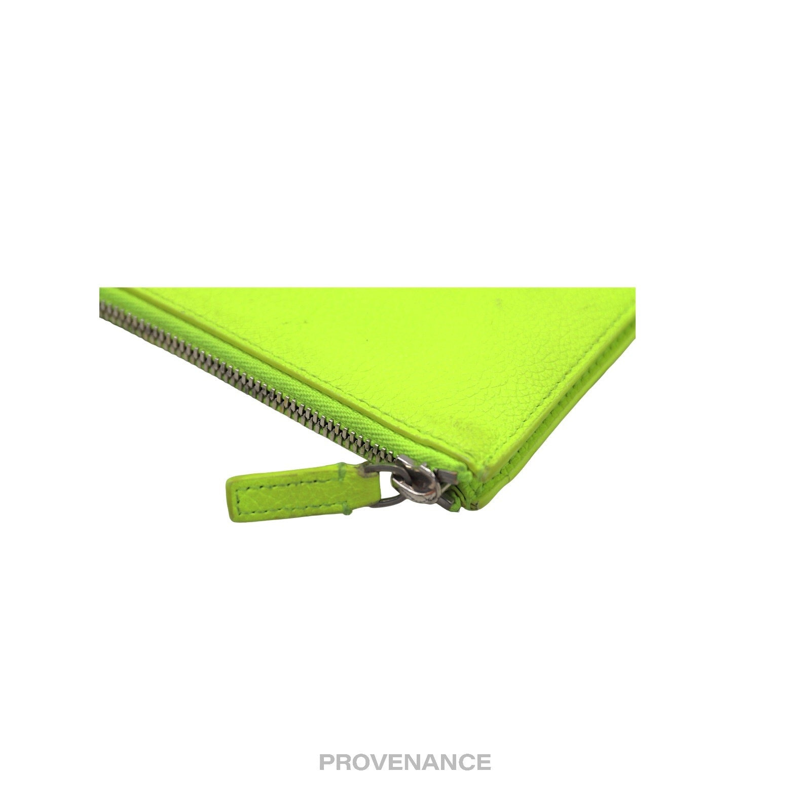 Balenciaga Logo Fragment Zip Card Wallet - Neon - 5