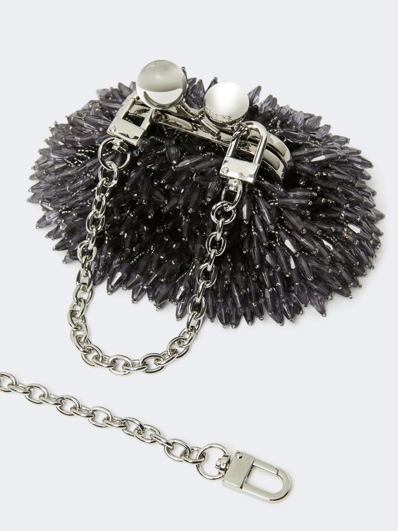 ALFIO Mini Pasticcino Bag in satin with rhinestones - BLACK 3