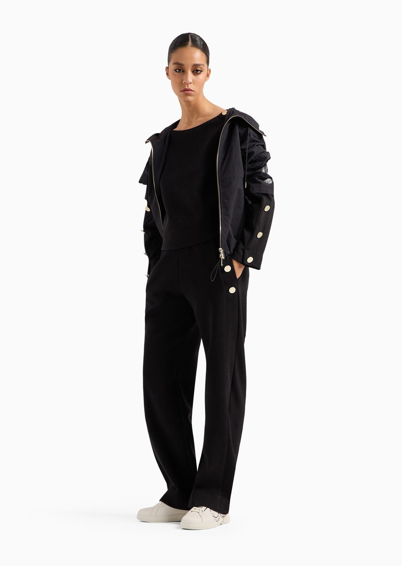 EMPORIO ARMANI double-jersey palazzo trousers with golden buttons outlook