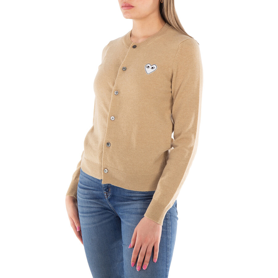 Comme Des Garcons Ladies Heart Logo Crewneck Cardigan - 2