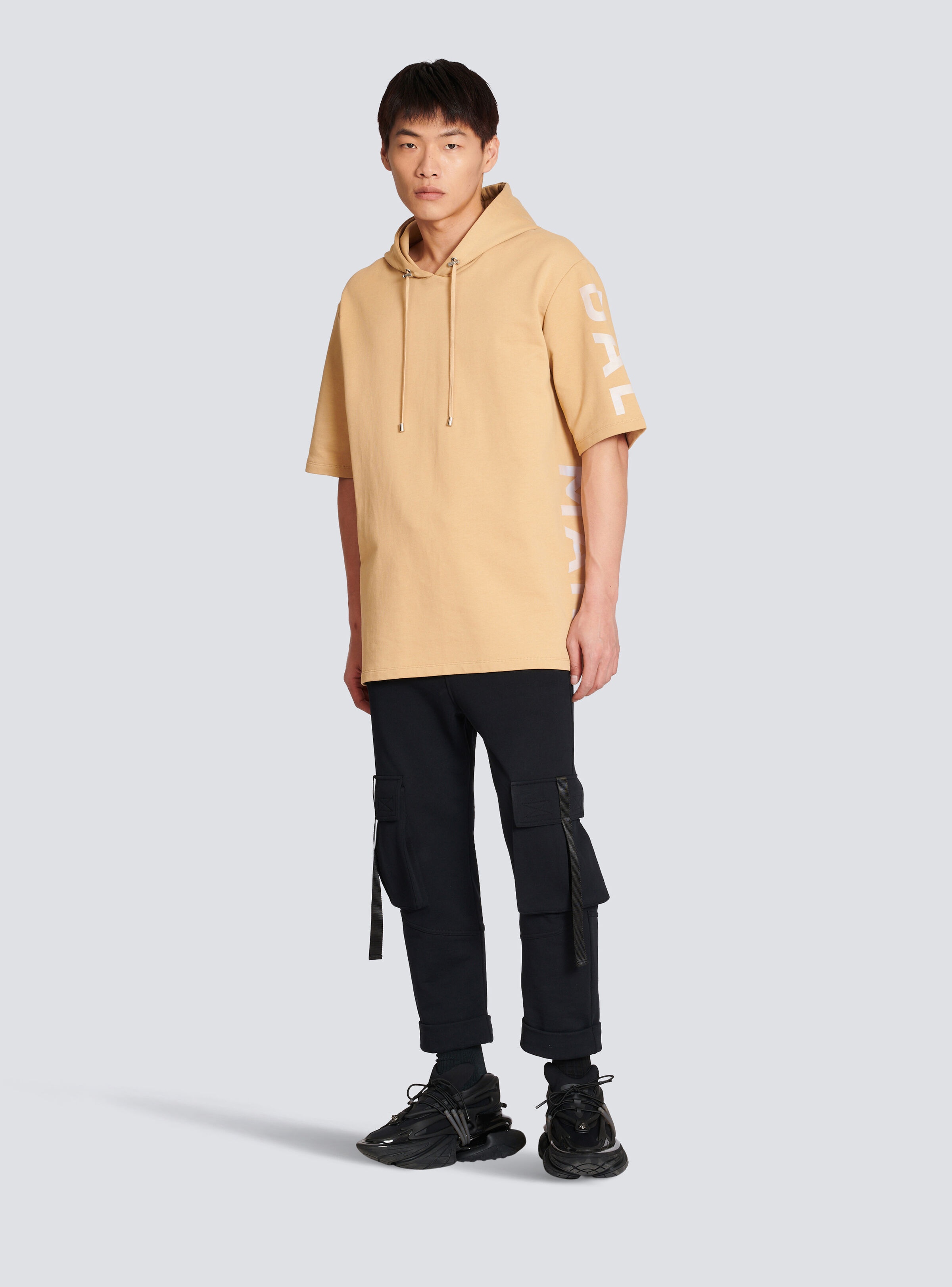 Cotton oversized Balmain logo hoodie - 3