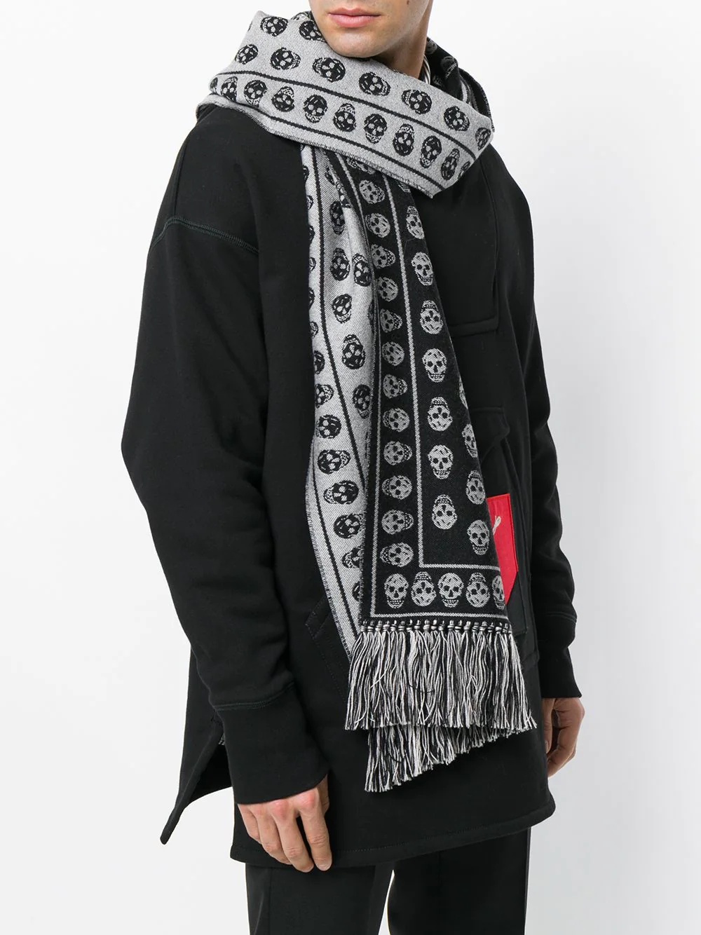 skull patterned scarf - 2