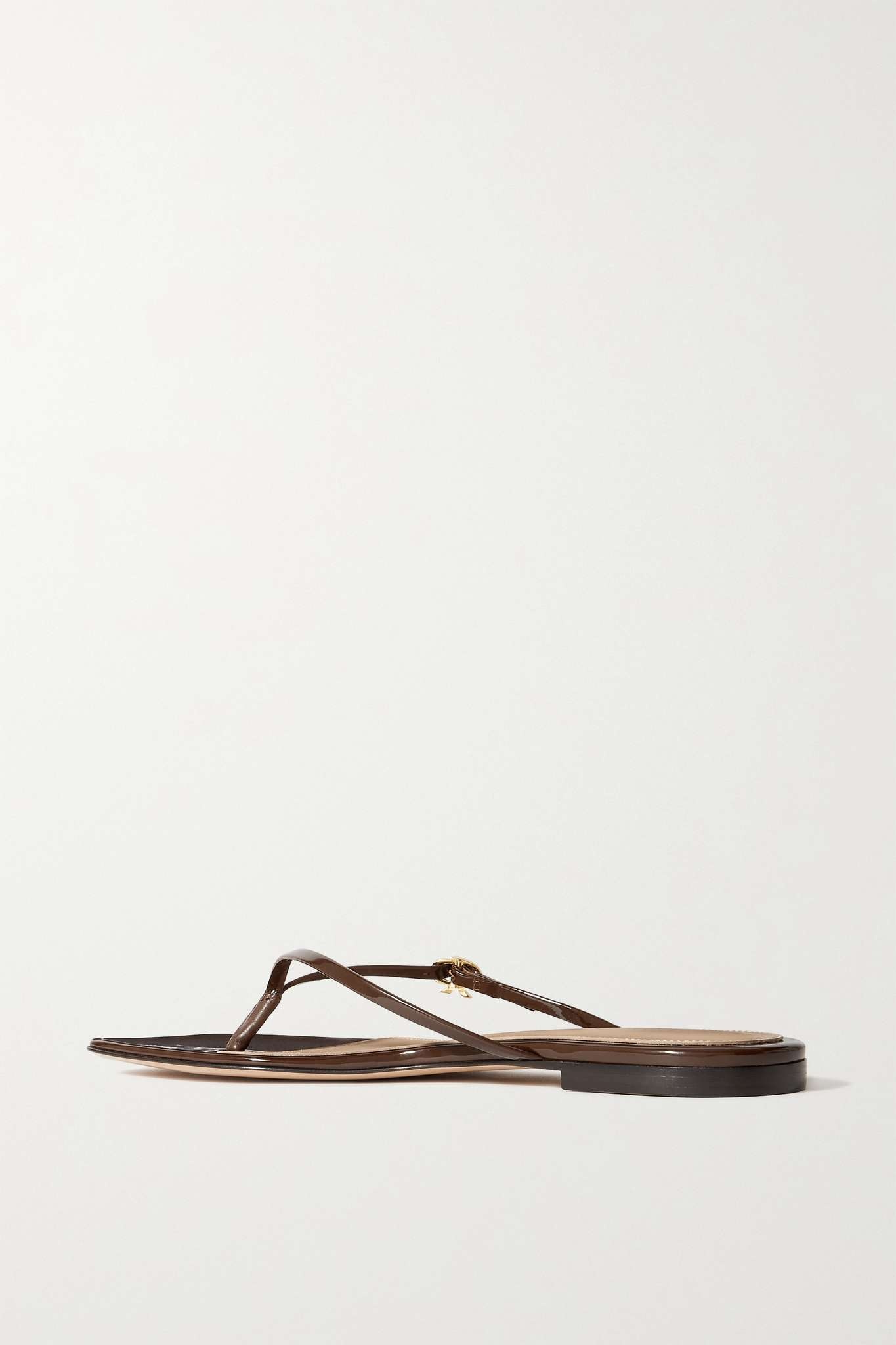 Glossed-leather sandals - 3