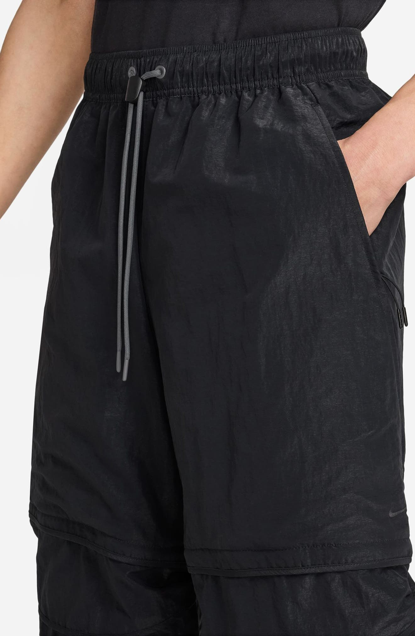 Nike Tech Woven Convertible Oversized Pants in Black/Anthracite/Black at Nordstrom - 4