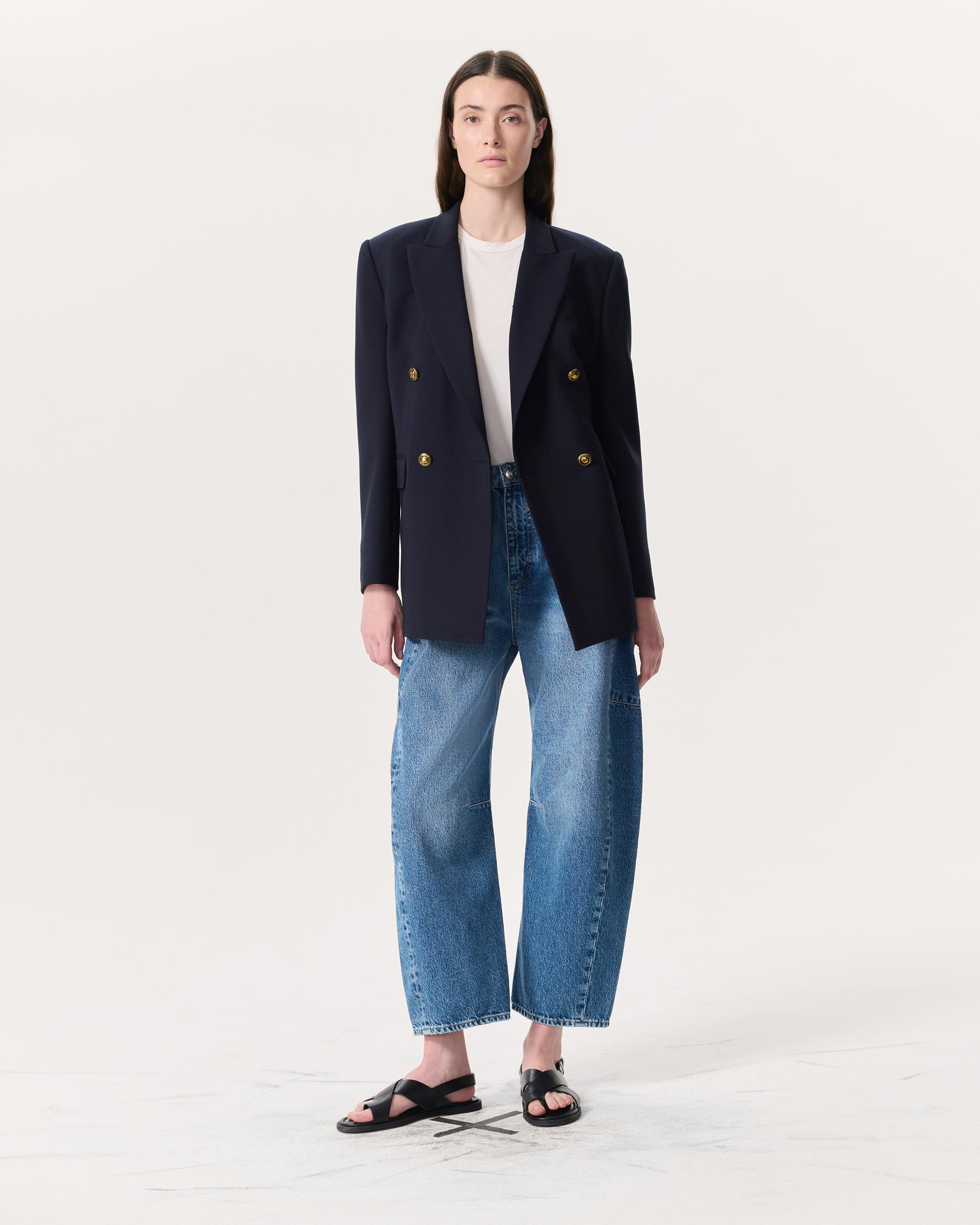 Charlie Ankle-Length Barrel Jeans
Lightweight Rigid Denim - 2