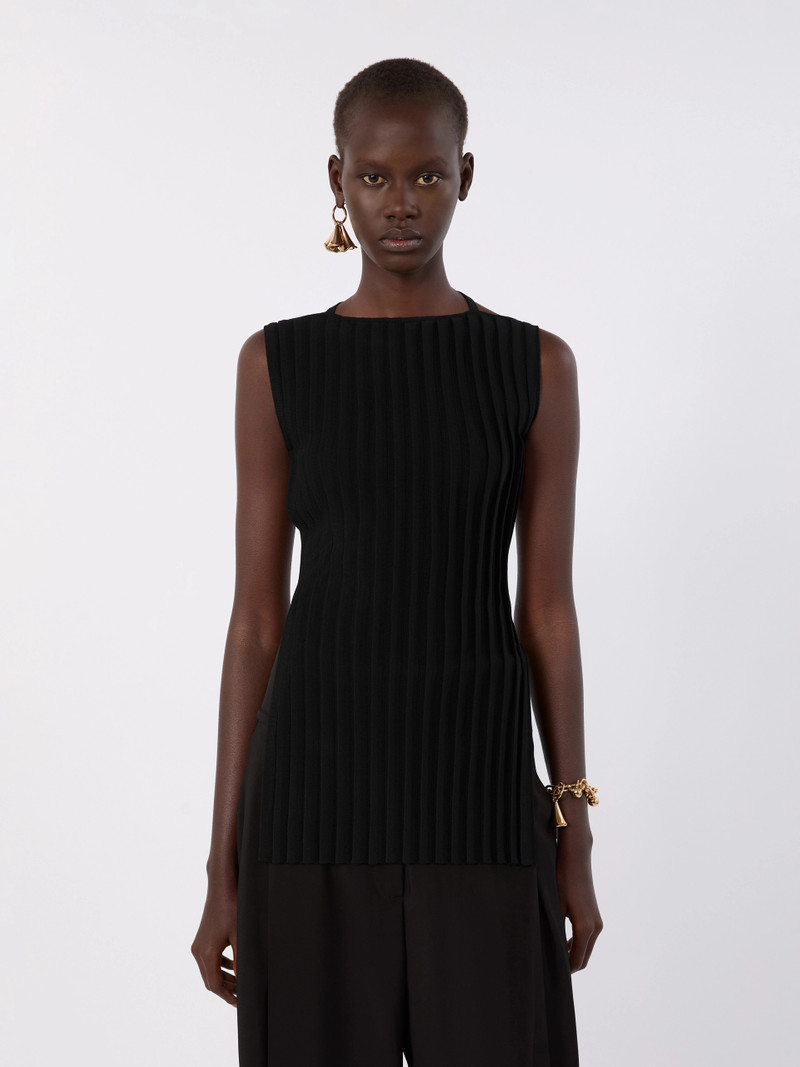 DRAGO Stretch viscose knit top - BLACK 3