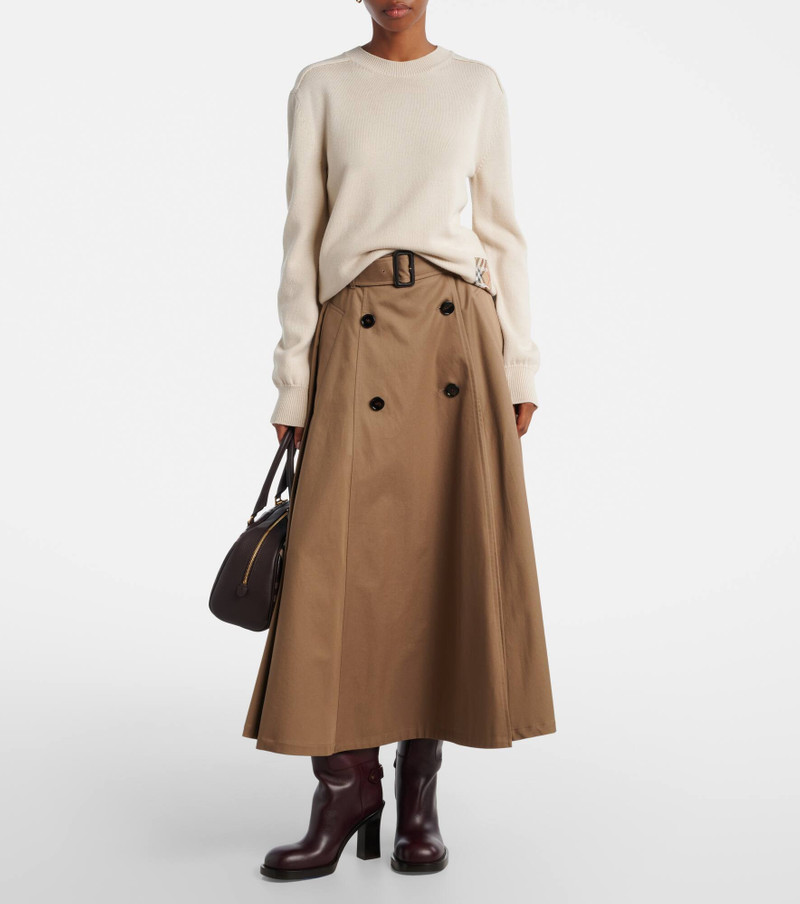 Burberry Belted cotton midi skirt outlook