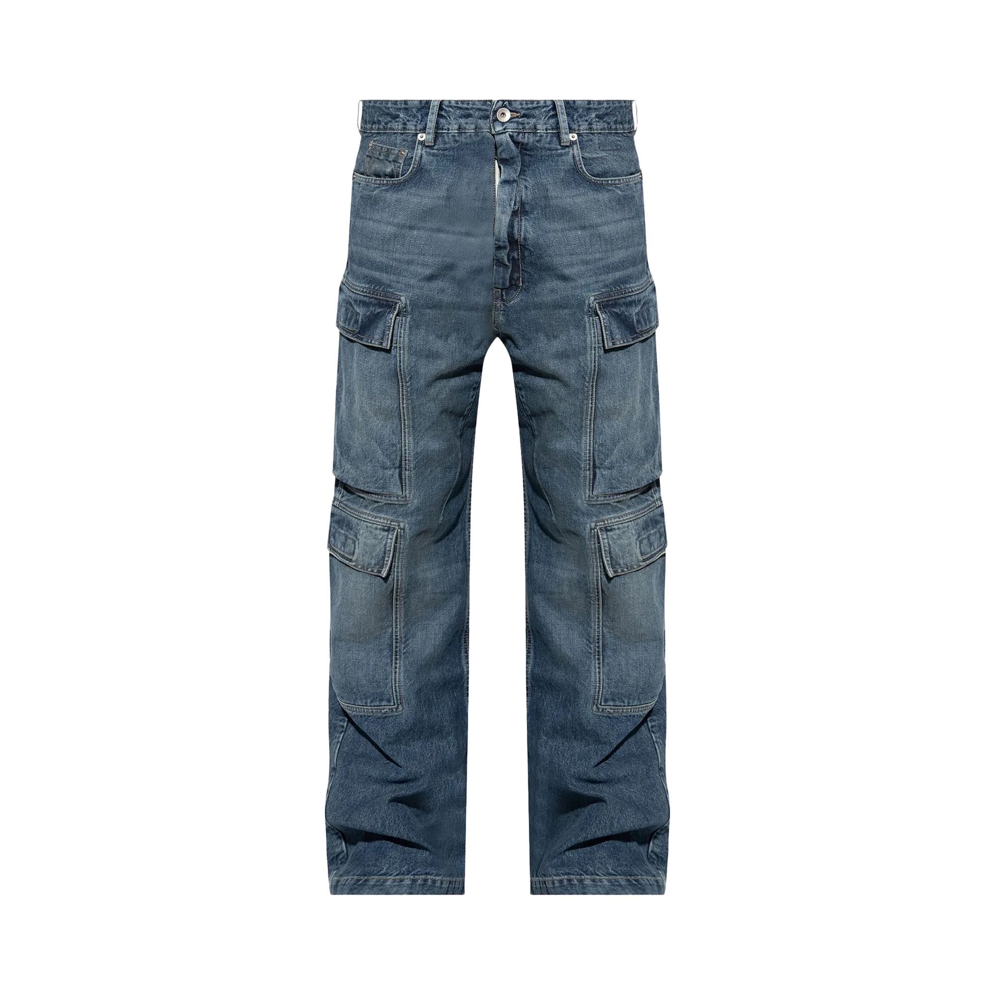 Rick Owens DRKSHDW Double Cargo Jeans 'Washed Indigo' - 1