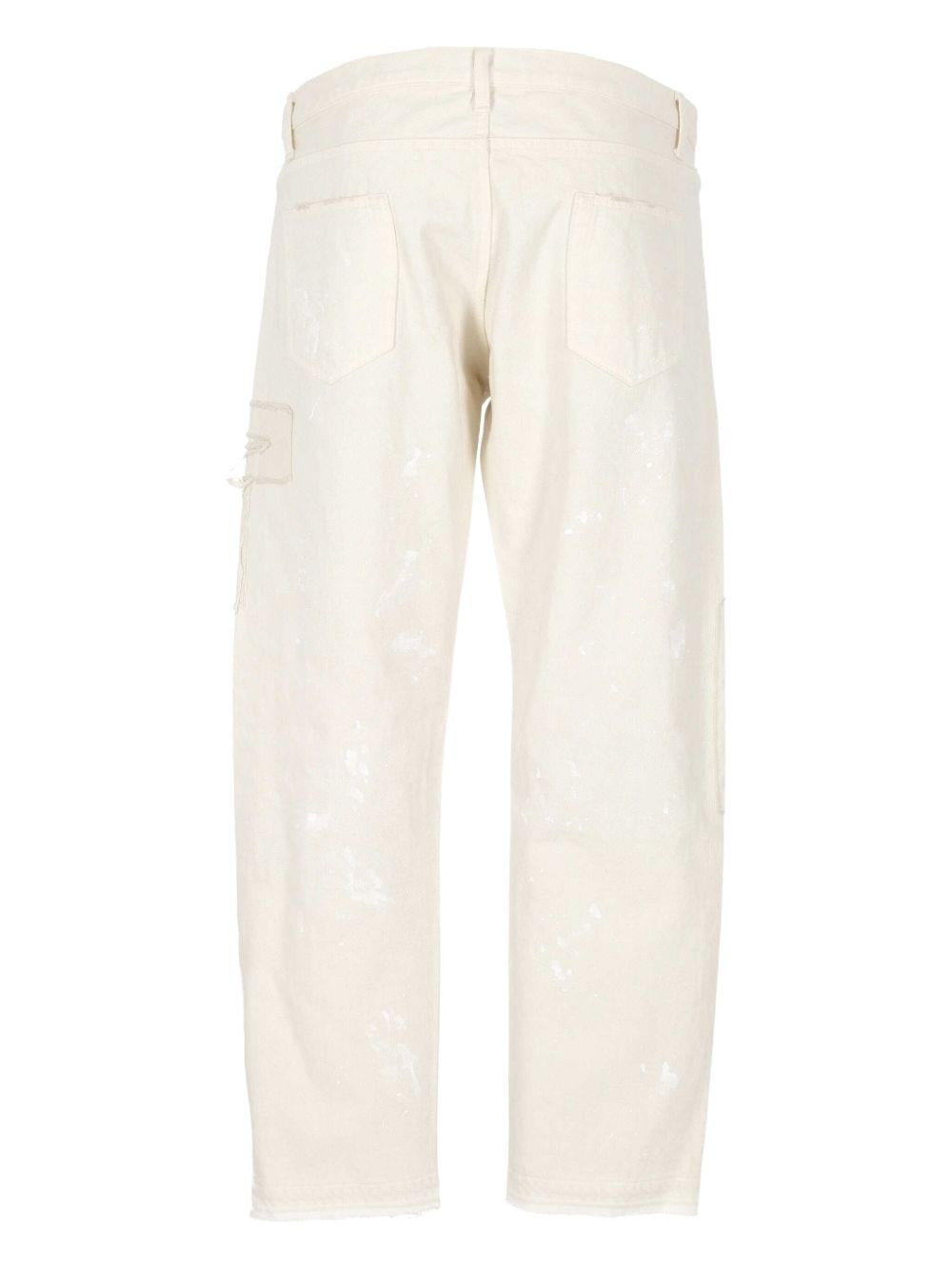 patchwork frayed jeans - 2