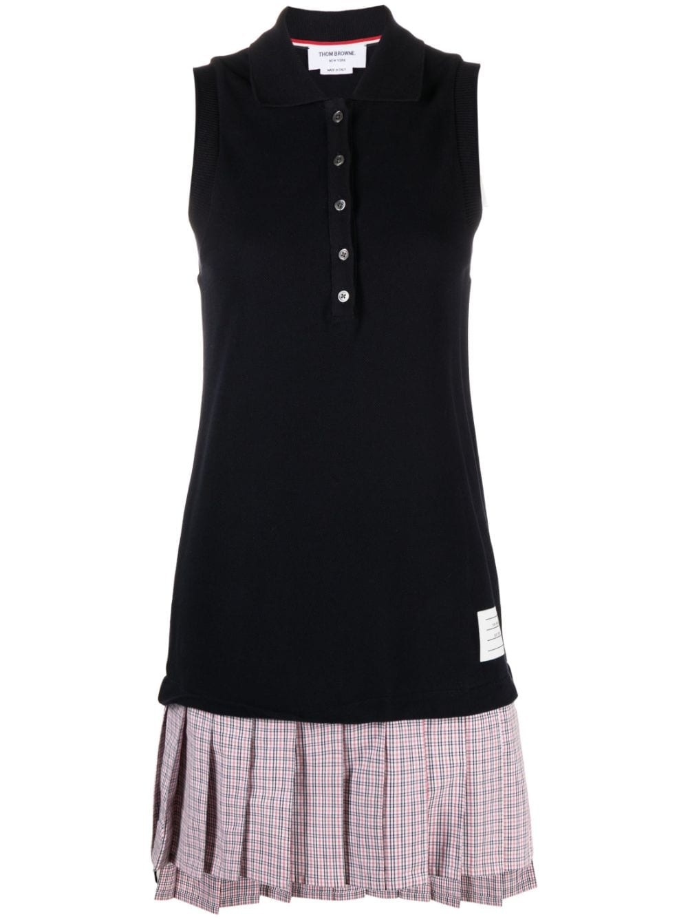 pleated-skirt polo minidress - 1