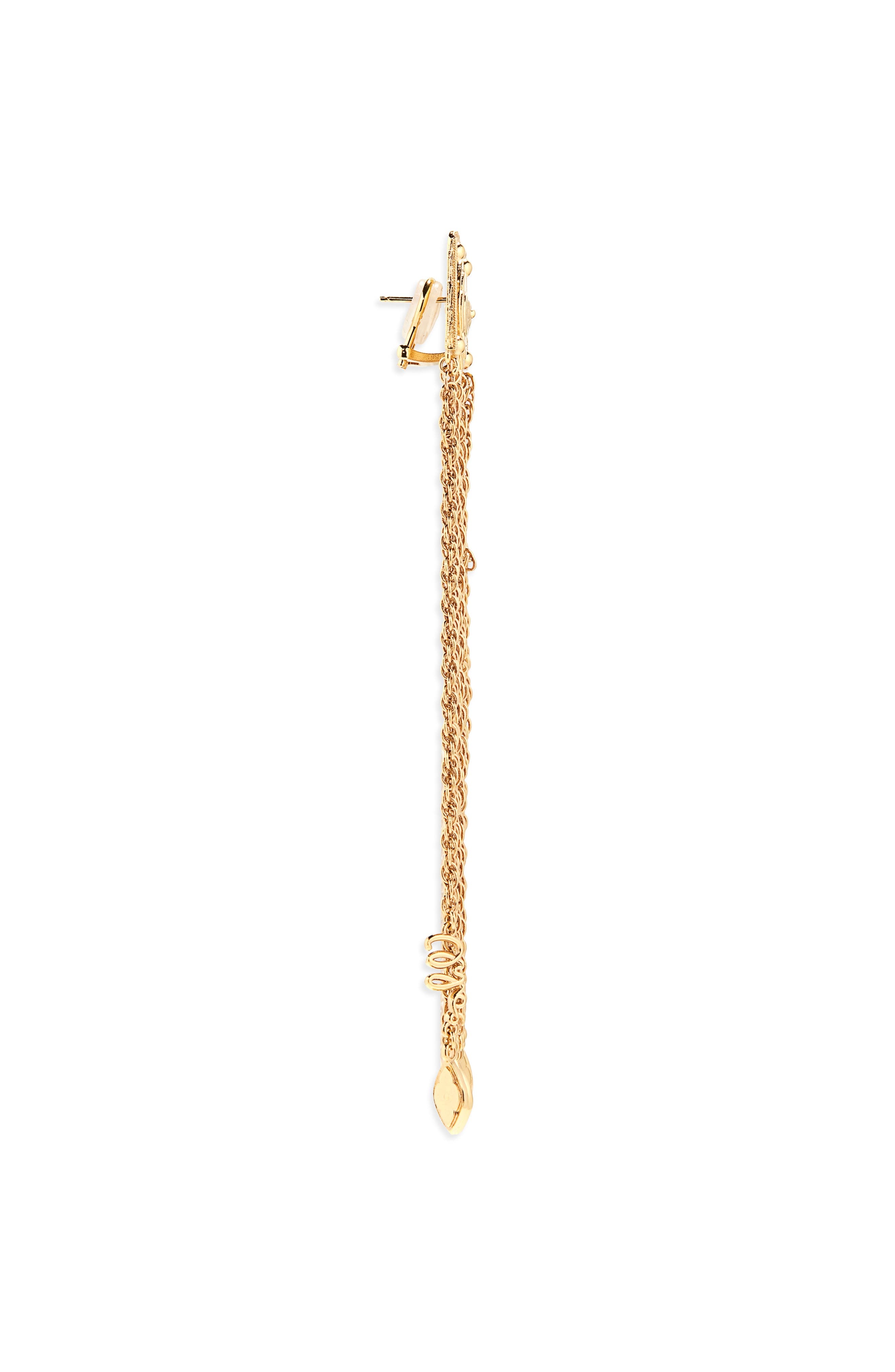 Chloé Amulet Fringe Earrings in Vintage Gold at Nordstrom - 3