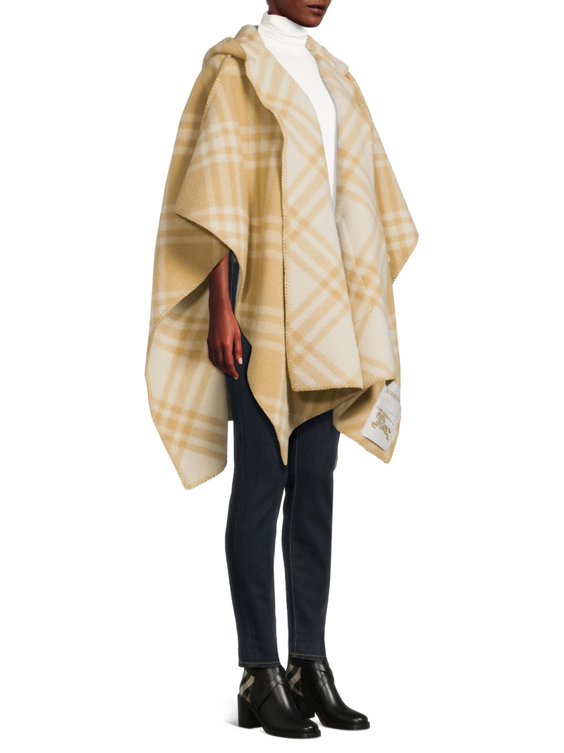 Women's Catherine Plaid Wool Wrap - Sand Ecru 4