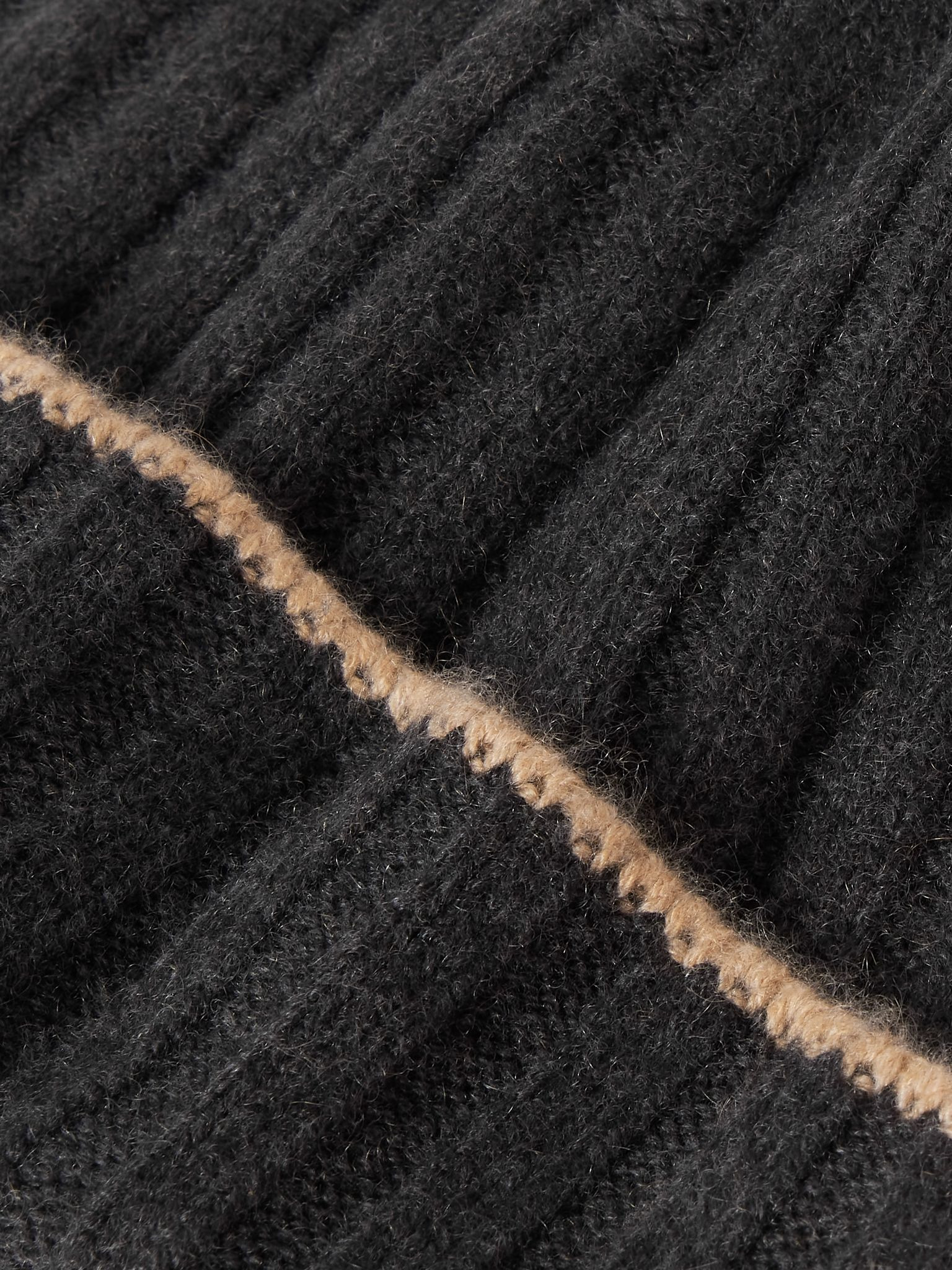 Ribbed Cashmere Beanie Dark gray - 3