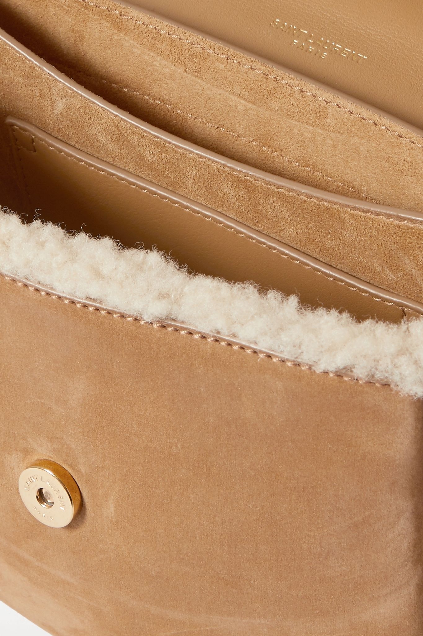 Kate mini suede and shearling shoulder bag - 5