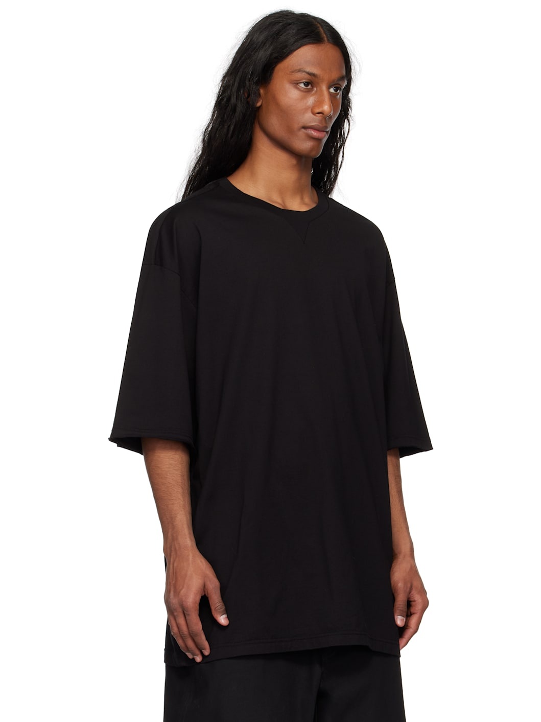 Black Oversized Crew Neck T-shirt - 2