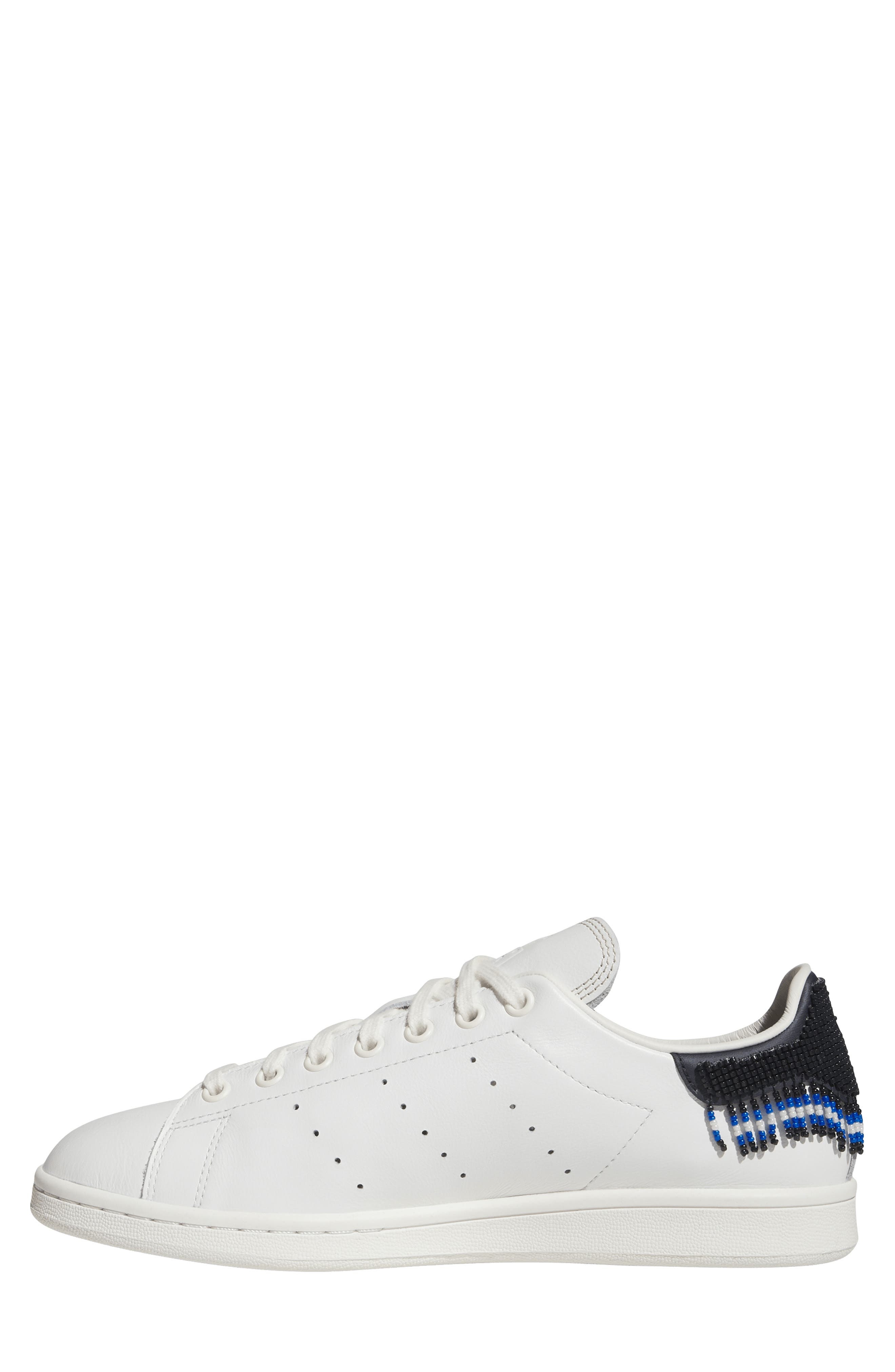 adidas x CLOT Stan Smith Low Top Sneaker in White/Navy/White at Nordstrom - 6