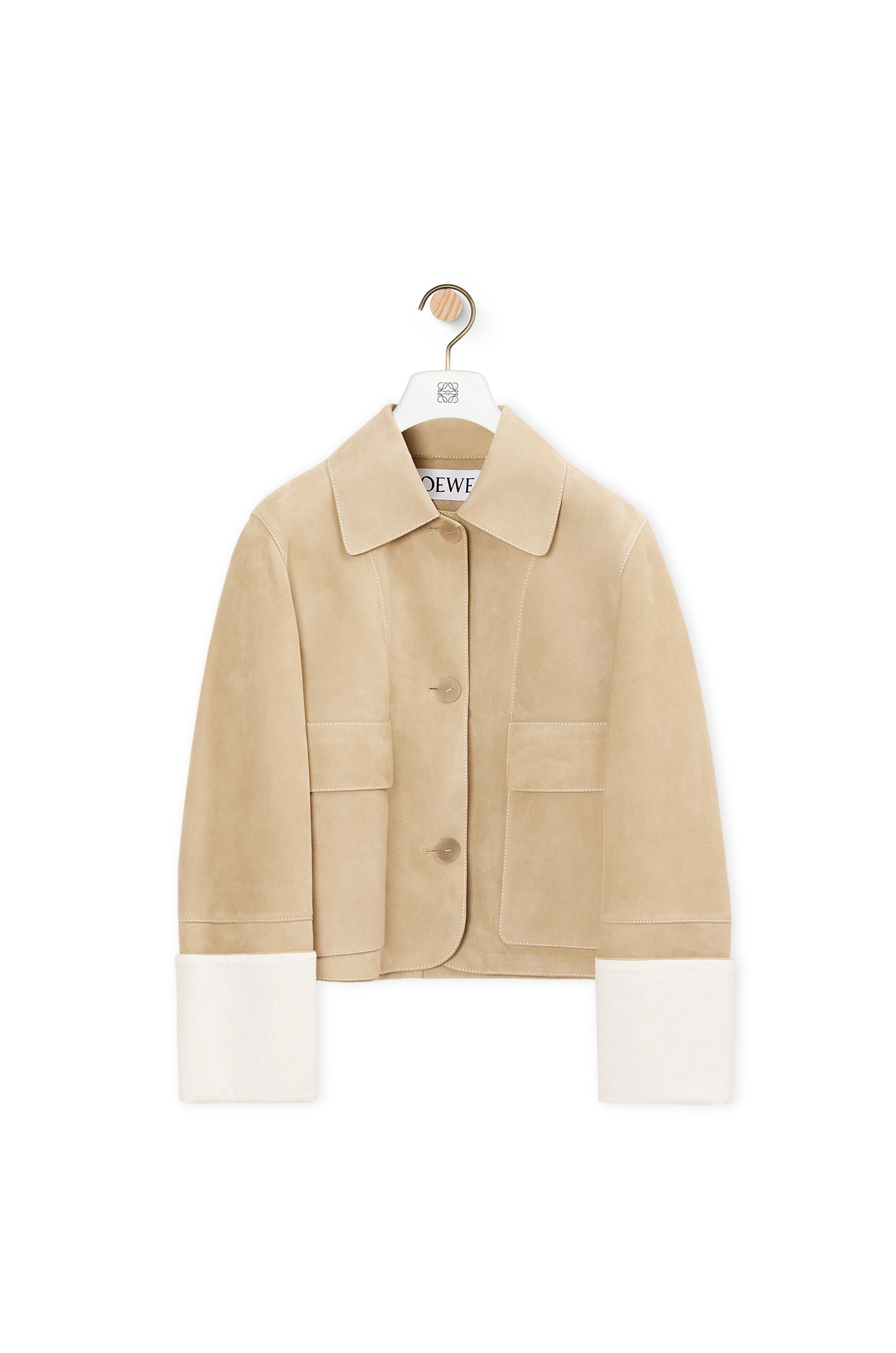 Button jacket in suede - 1