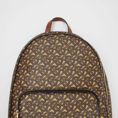 Burberry Monogram Print E-canvas and Leather Backpack outlook