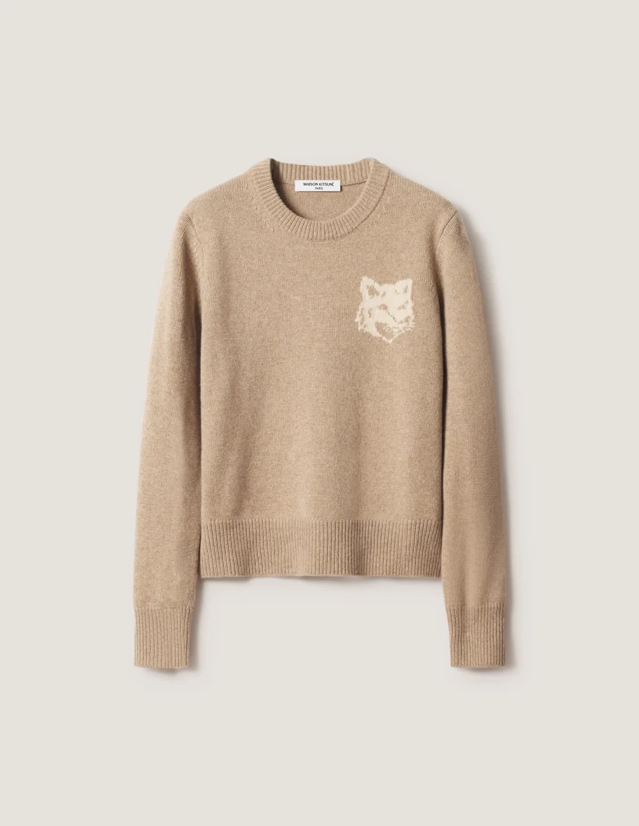 FOX HEAD INTARSIA MERINO JUMPER - 1